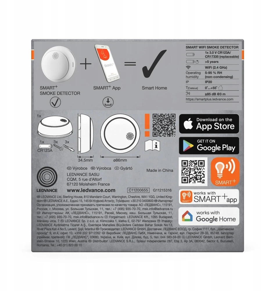 Osram SMART+ WIFI Smoke Detector | Baltas