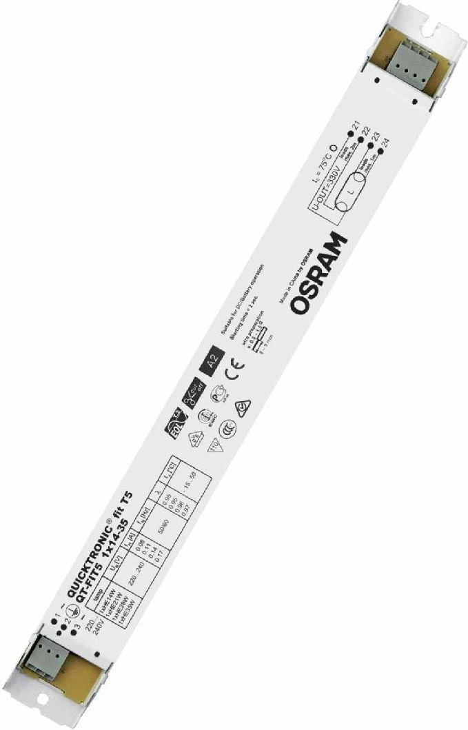 Osram QT-FIT5 1X14…35 - 50000 h - -15 - 50 °C - 198 - 264 V - 50/60 Hz - 24 A - 30 mm