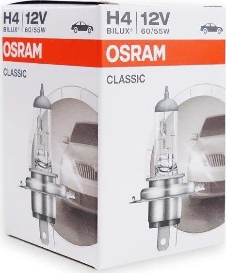 Żarówka Osram Classic H4 12V 60/55 P43T halogeninė lemputė