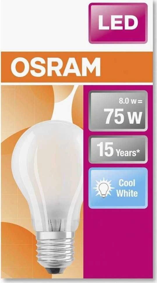 LED lemputė OSRAM, A60, E27, 7,5 W, 1055 lm, 4000 K