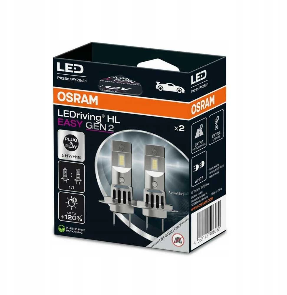 Osram LED H7/H18 12V lemputės pakuotėje