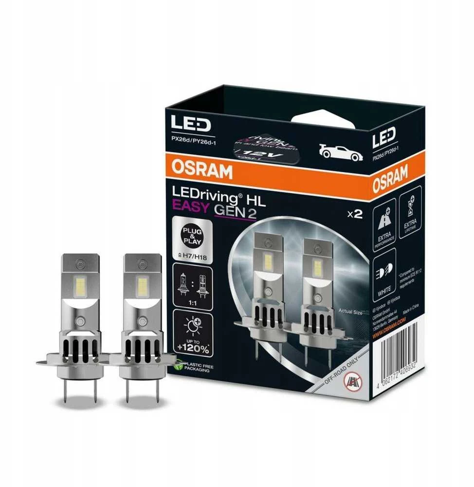 Osram LEMP AUTO LED H7/H18 12V2000LM6000K 2VNT