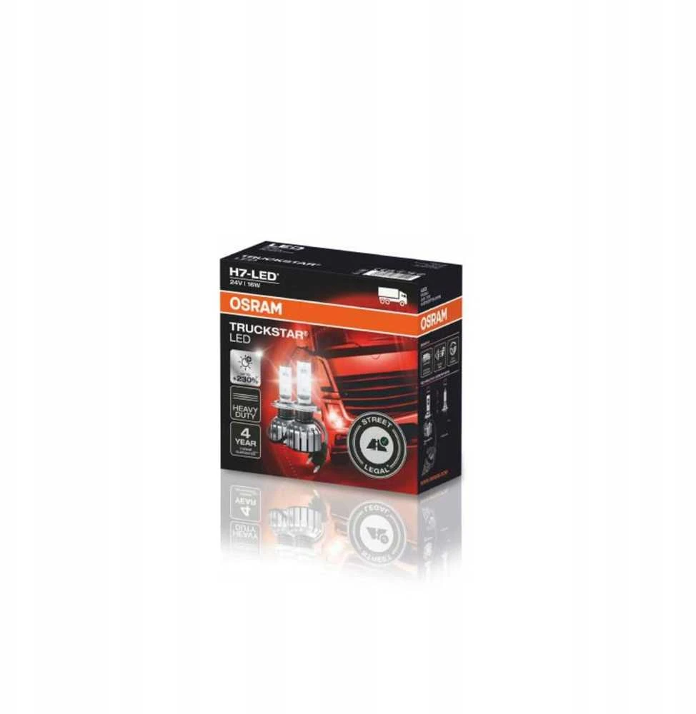 OSRAM Night Breaker Truckstar H7 LED lemputės 24V 16W | 6000K | 2 vnt. | Teisėta keliuose
