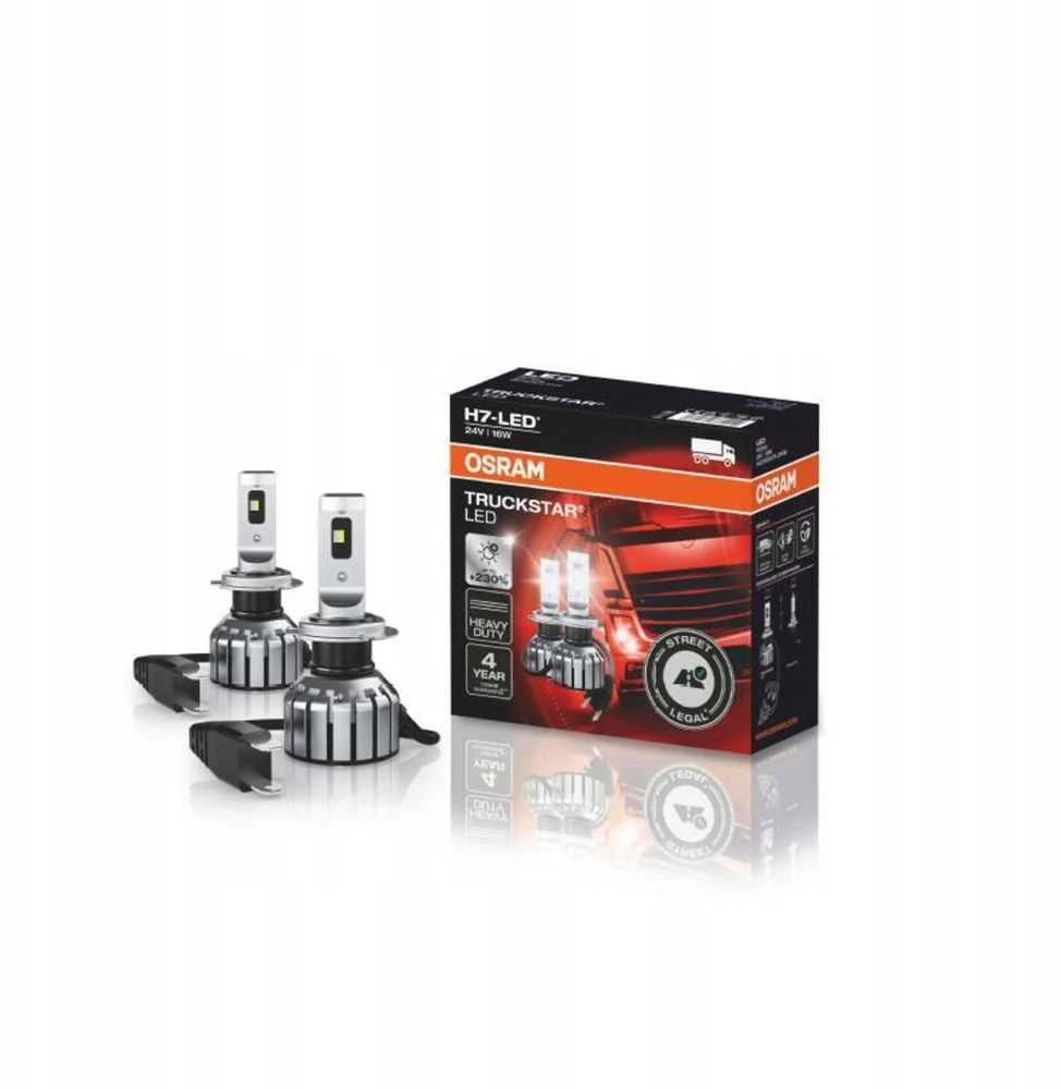 OSRAM Night Breaker Truckstar H7 LED lemputės 24V 16W | 6000K | 2 vnt. | Teisėta keliuose