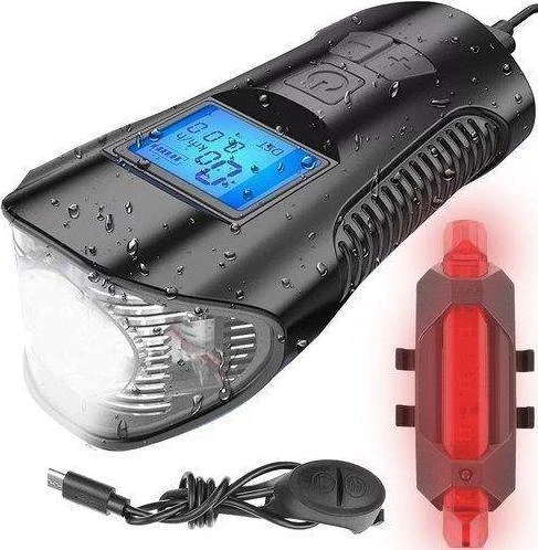 Trizand LED dviračio lempa su skaitikliu