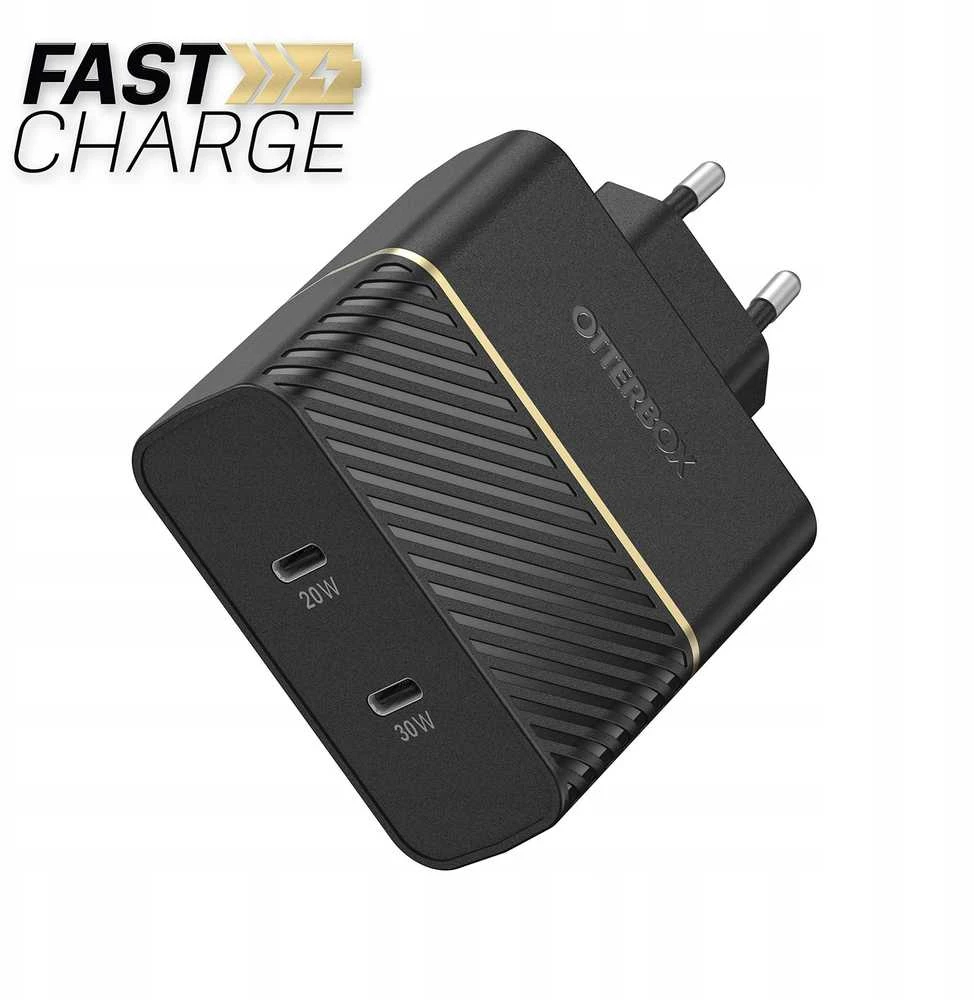OTTERBOX SIENINIS Įkroviklis 50W USB-C 30W + USB-C 20W Juodas