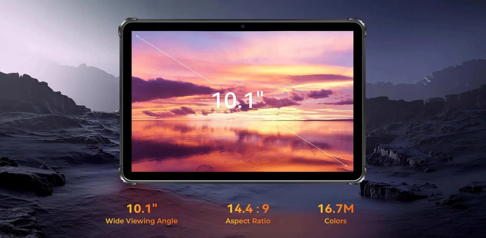 Planšetė „Oukitel RT9“ 4G LTE-TDD ir LTE-FDD 256 GB 25,6 cm (10,1 colio) 6 GB „Wi-Fi 5“ (802.11ac) „Android 14“