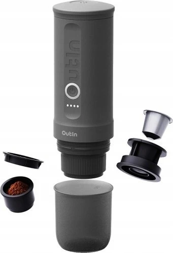 Outin Nano 7500 mAh nešiojamasis kavos virimo aparato rinkinys (pilkas) + apsauginis dėklas
