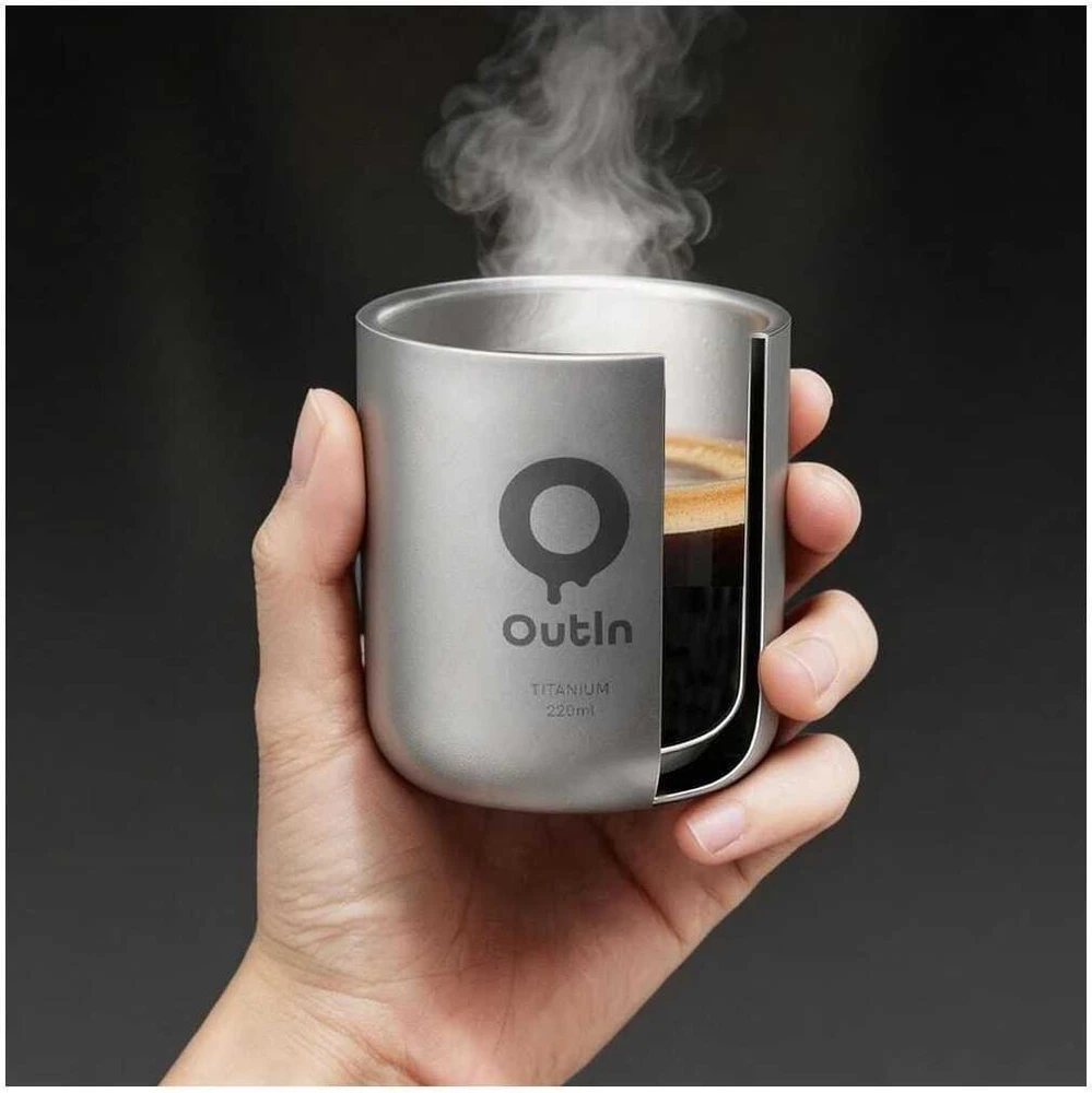Gertuvė OutIn Titanium Cup 220 ml sidabrinė