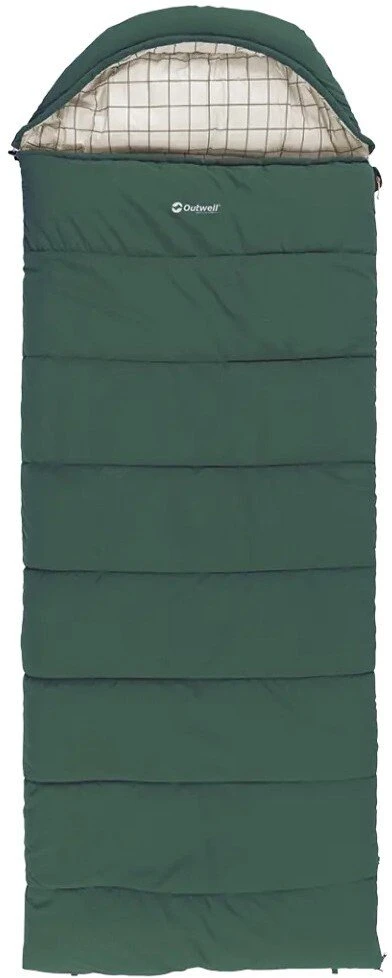 Outwell Camper Prime Žalias | Miegmaišis | 235 x 90 cm | Temperatūra nuo -15 iki 5 °C | Užtrauktukas dešinėje