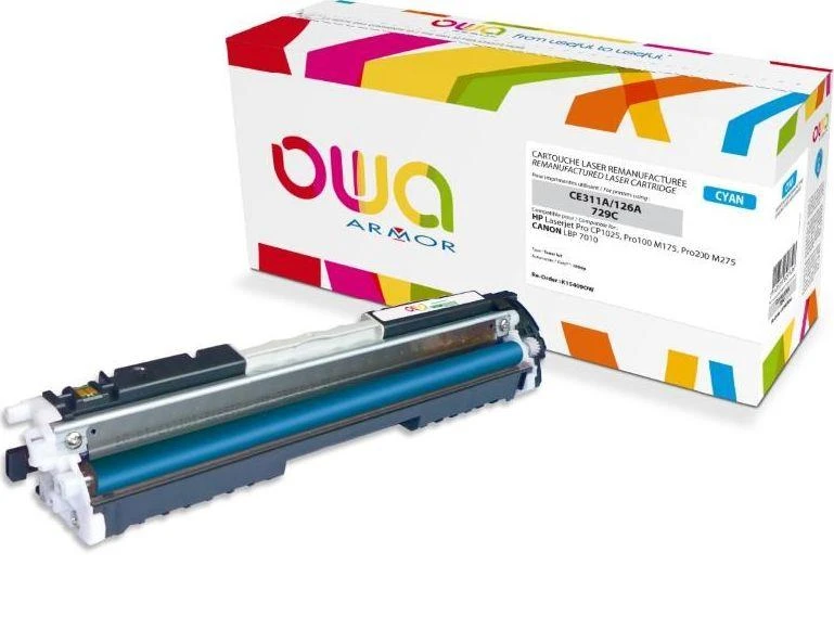 OWA Armor dažai, skirti HP Laserjet Pro CP1025, Pro100 M175, Pro200 M275, 1000 puslapių, CE311A, mėlyna / žydra
