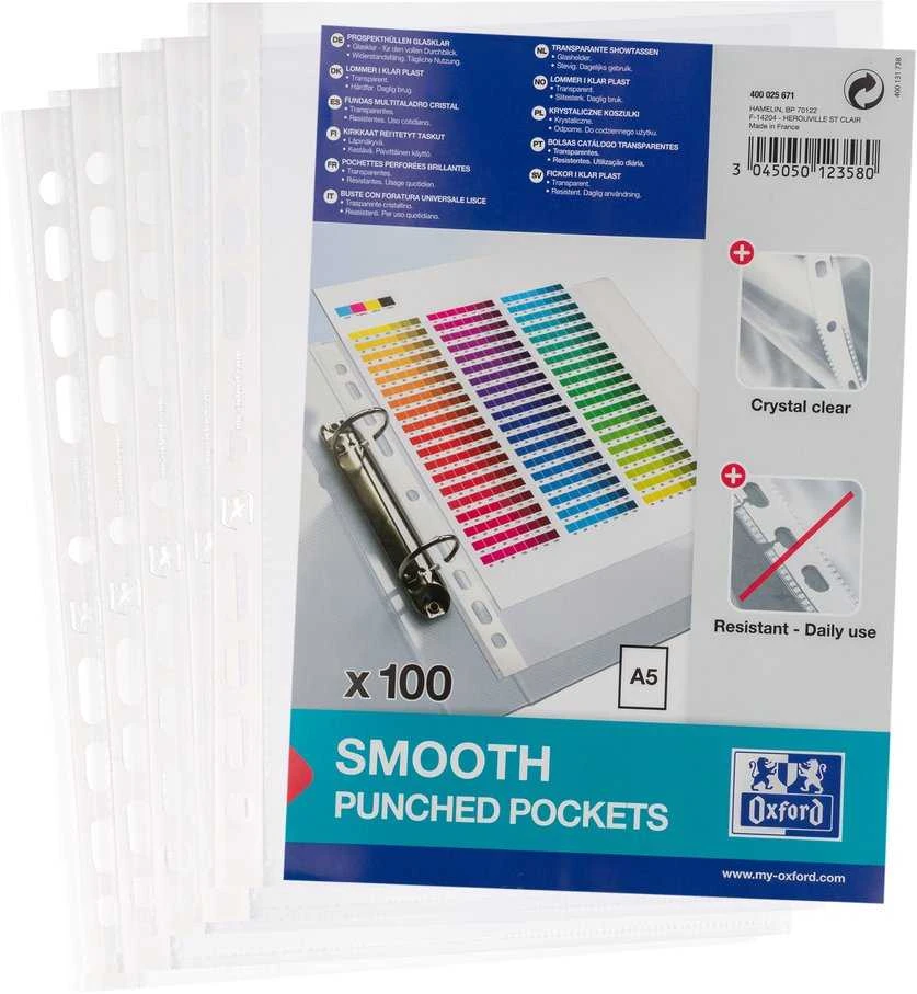 Oxford 400025671 plastikinė dokumentų kišenė 150 x 210 mm (A5) Polipropilenas (PP) 100 vnt.