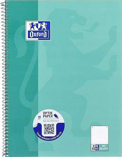 Oxford 400132378 sąsiuvinis A4 80 lapų Mėlyna, Žalia