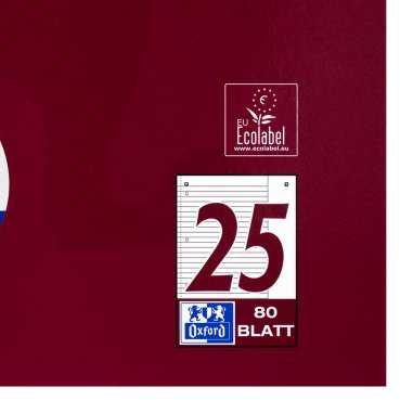 Oxford Oxford Collegeblock A4+220x295mm 80 Bl. Liniert Rand baltas R