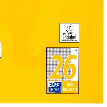 Oxford Oxford Collegeblock A4+220x295mm 80 Bl. Kariert Rand baltas R