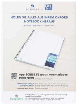 Oxford Oxford Collegeblock A4+220x295mm 80 Bl. Liniert Rand baltas R