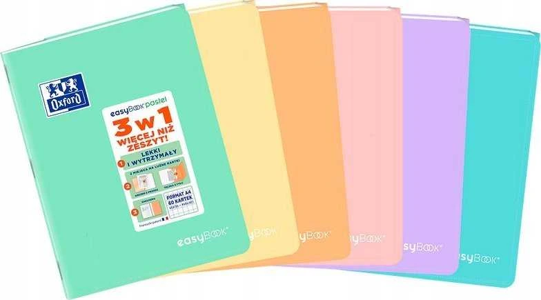 Oxford Easybook Pastel A5/60k grotelės mix spalva