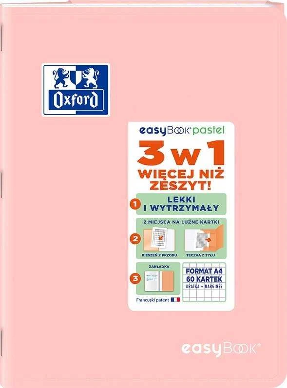 Oxford Easybook Pastel A5/60k užrašų knygelė, tinklelis, spalvų derinys