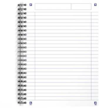 Perdirbtas sąsiuvinis su spirale OXFORD Rec’Up, A5, 90 lapų, 90 gsm, linijomis
