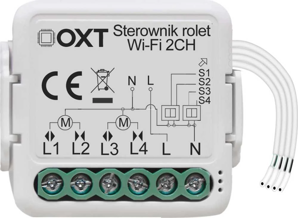 Tuya – 2 kanalų mini WiFi roletų valdiklis – Android/iOS aplikacija – OXT SWT28