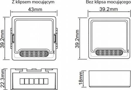 Tuya – 2 kanalų mini WiFi roletų valdiklis – Android/iOS aplikacija – OXT SWT28