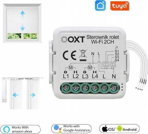 Tuya – 2 kanalų mini WiFi roletų valdiklis – Android/iOS aplikacija – OXT SWT28