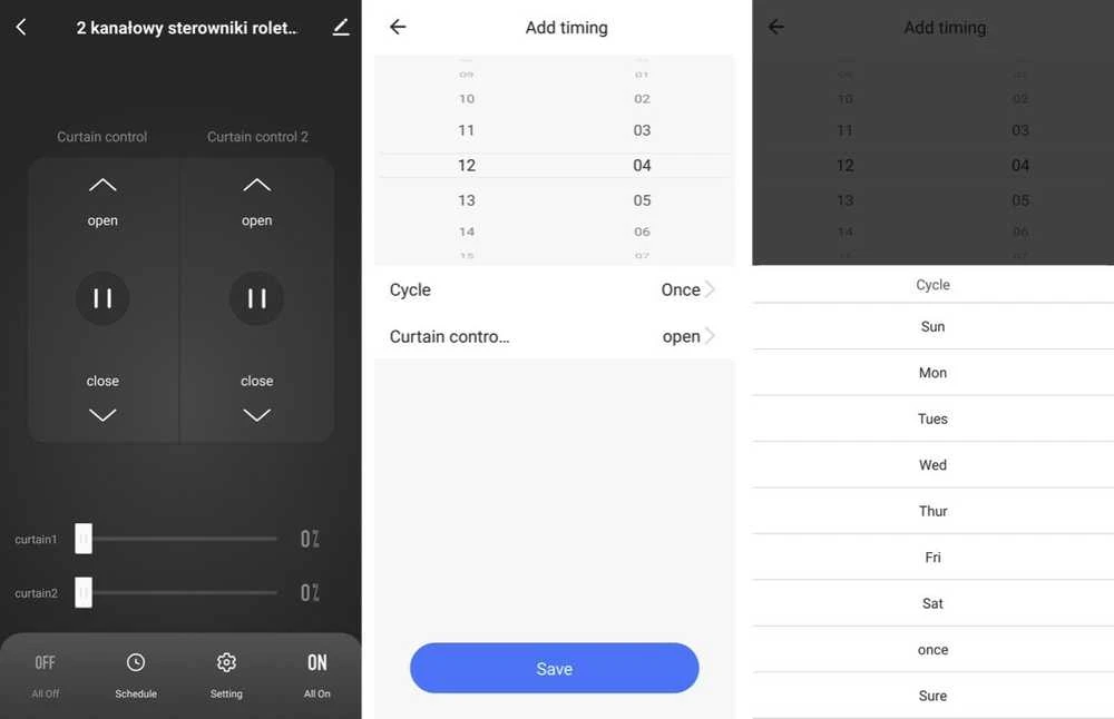 Tuya – 2 kanalų mini WiFi roletų valdiklis – Android/iOS aplikacija – OXT SWT28