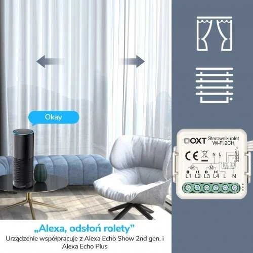 Tuya – 2 kanalų mini WiFi roletų valdiklis – Android/iOS aplikacija – OXT SWT28