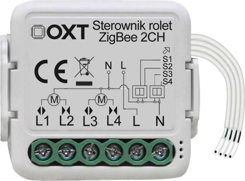 Tuya – 2 kanalų mini ZigBee roletų valdiklis – Android/iOS programa – OXT SWTZ28