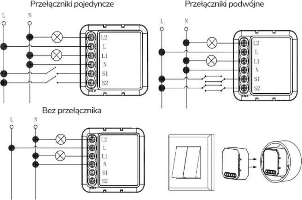 Tuya – 2 kanalų mini ZigBee siųstuvas-imtuvas – Android/iOS programa – OXT T262