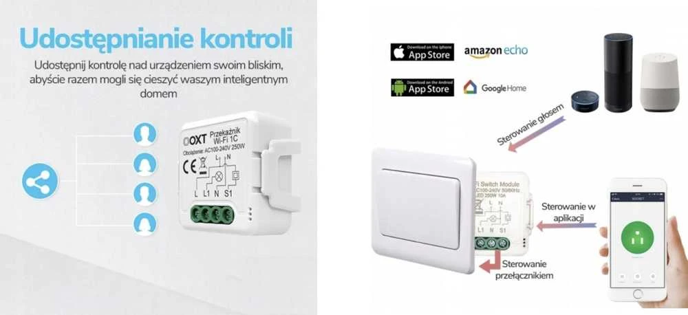 Tuya – 2 kanalų mini ZigBee siųstuvas-imtuvas – Android/iOS programa – OXT T262