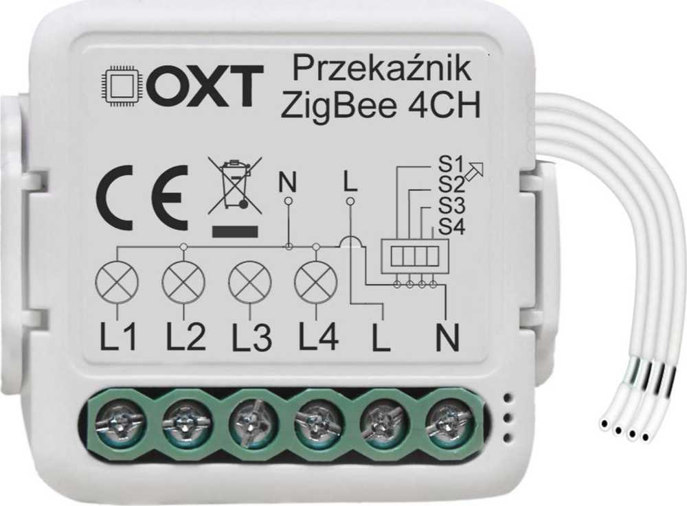 OXT OXT Mini relės modulis 4 ZigBee TUYA grandinės
