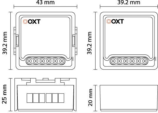 Modulis OXT Mini Przekaźnik beznapięciowy AC 230V DC 5V 12-48V ZigBee TUYA T250DC