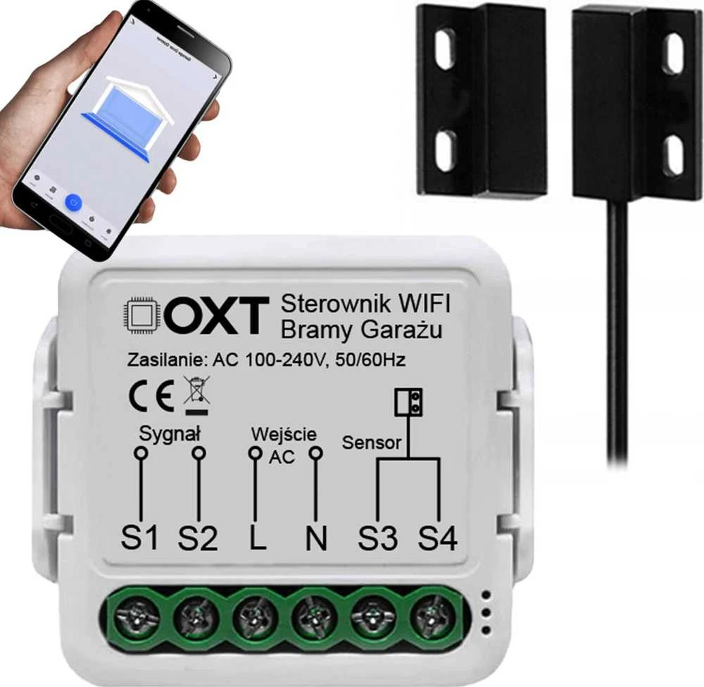 Tuya – WiFi vartų valdiklis su magnetiniu jutikliu – OXT SWT10G