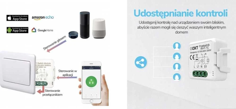 Tuya – vieno kanalo mini relė be N – ZigBee – Android/iOS programa – OXT SWTZ31