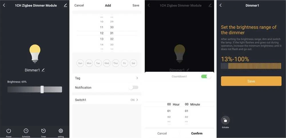 Tuya – vieno kanalo mini WiFi apšvietimo valdiklis – Android/iOS programa – OXT SWT24