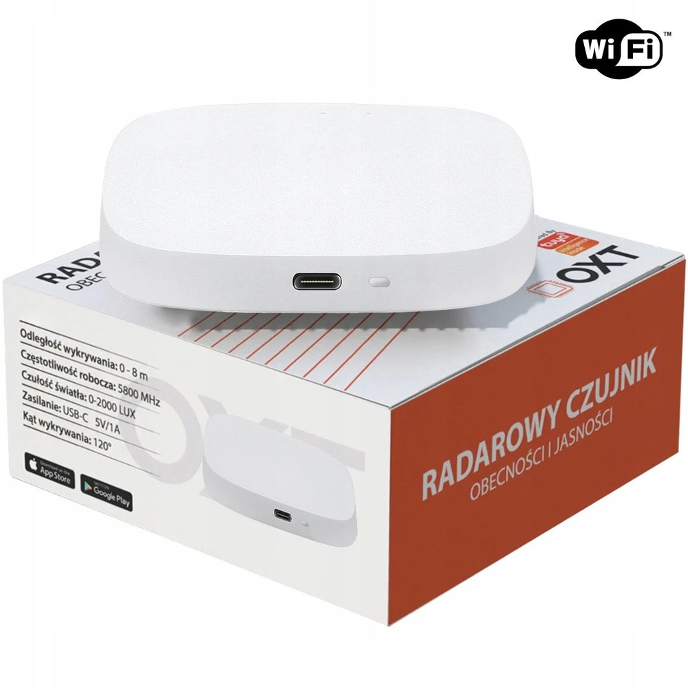 OXT USB WiFi TUYA T155 ryškumo buvimo radaro jutiklis