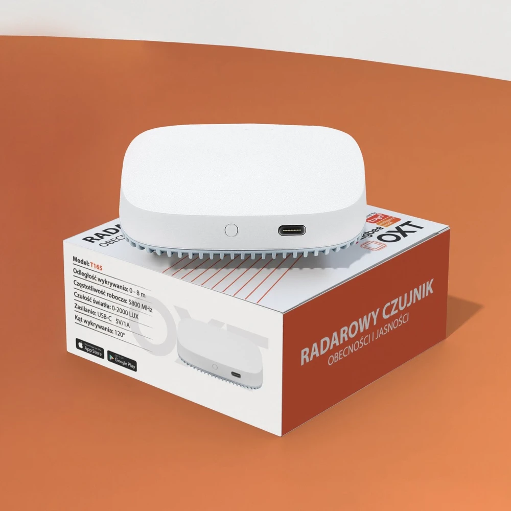 OXT USB ZigBee TUYA T165 ryškumo buvimo radaro jutiklis