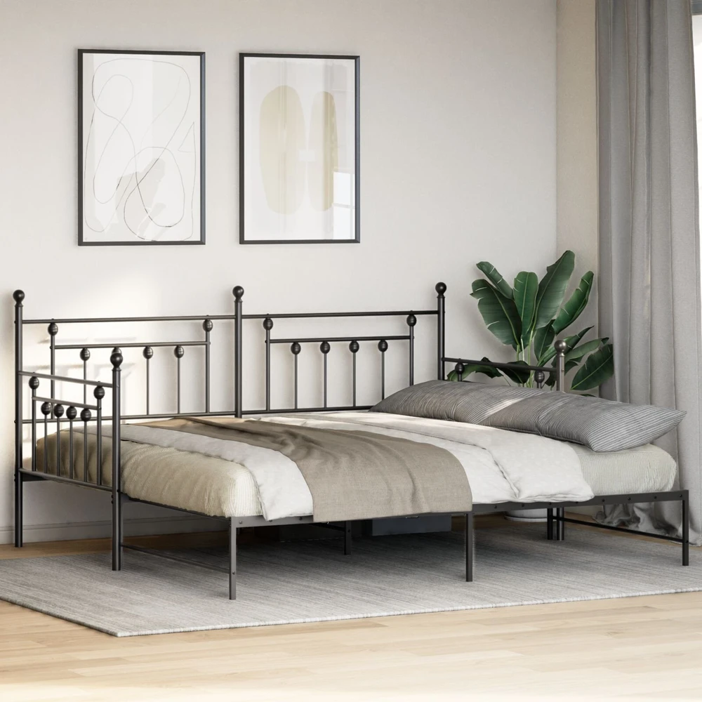 Lova Dienos lovos rėmas Juoda 107 x 203 cm Plienas
