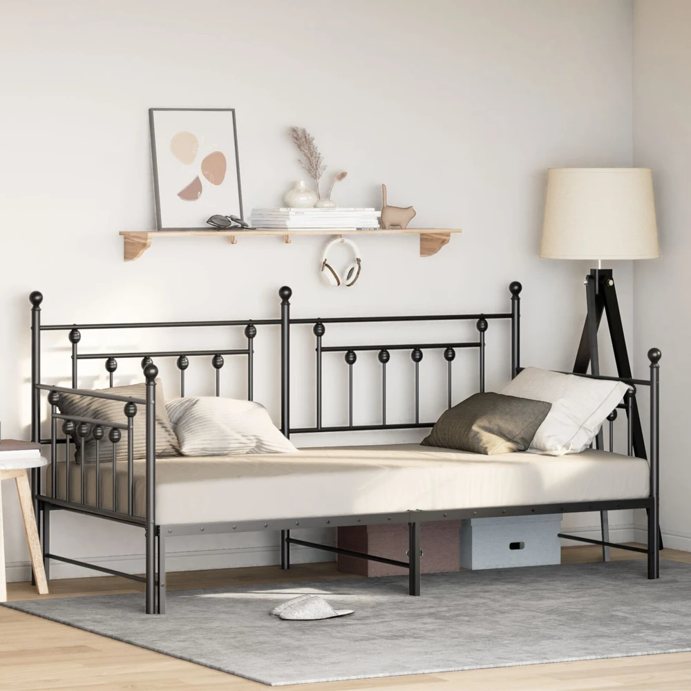 Lova Dienos lovos rėmas Juoda 107 x 203 cm Plienas