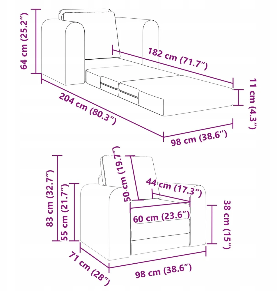 Sofa lova Tamsiai žalia 98 x 71 x 83 cm Aksomas