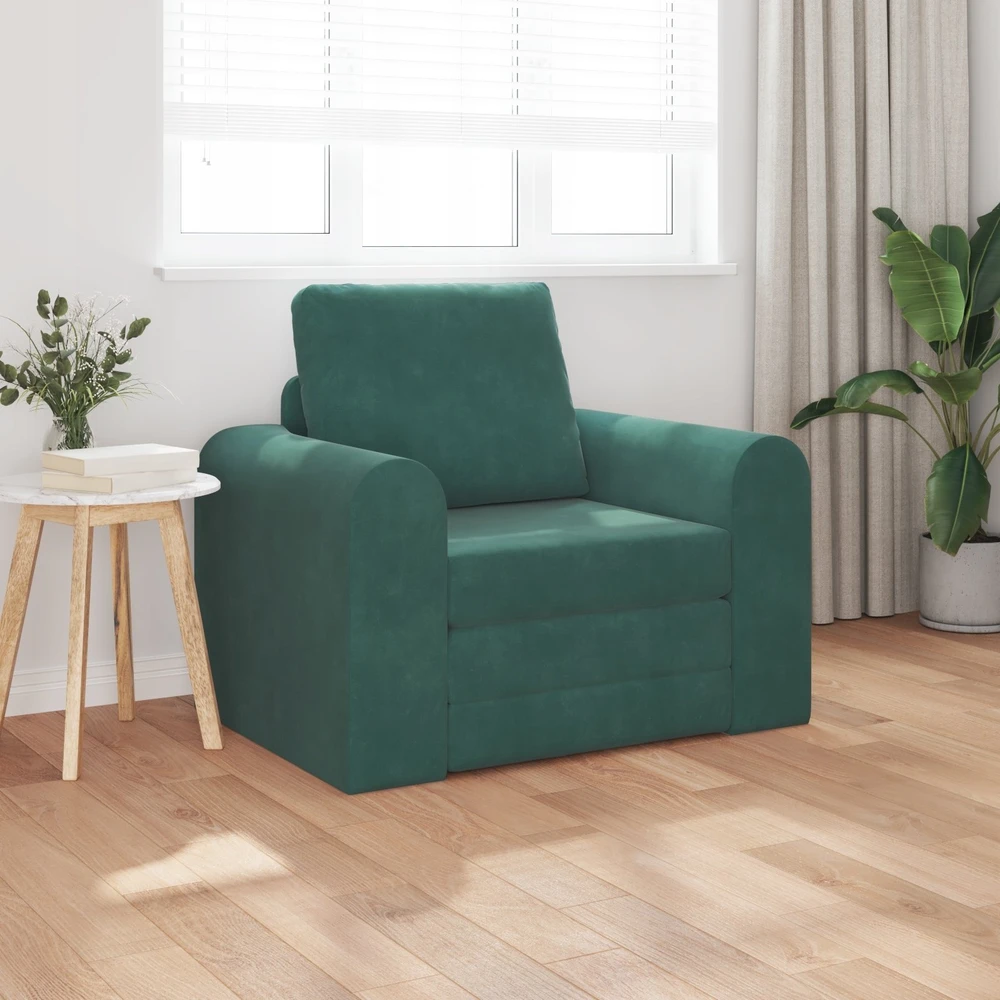 Sofa lova Tamsiai žalia 98 x 71 x 83 cm Aksomas