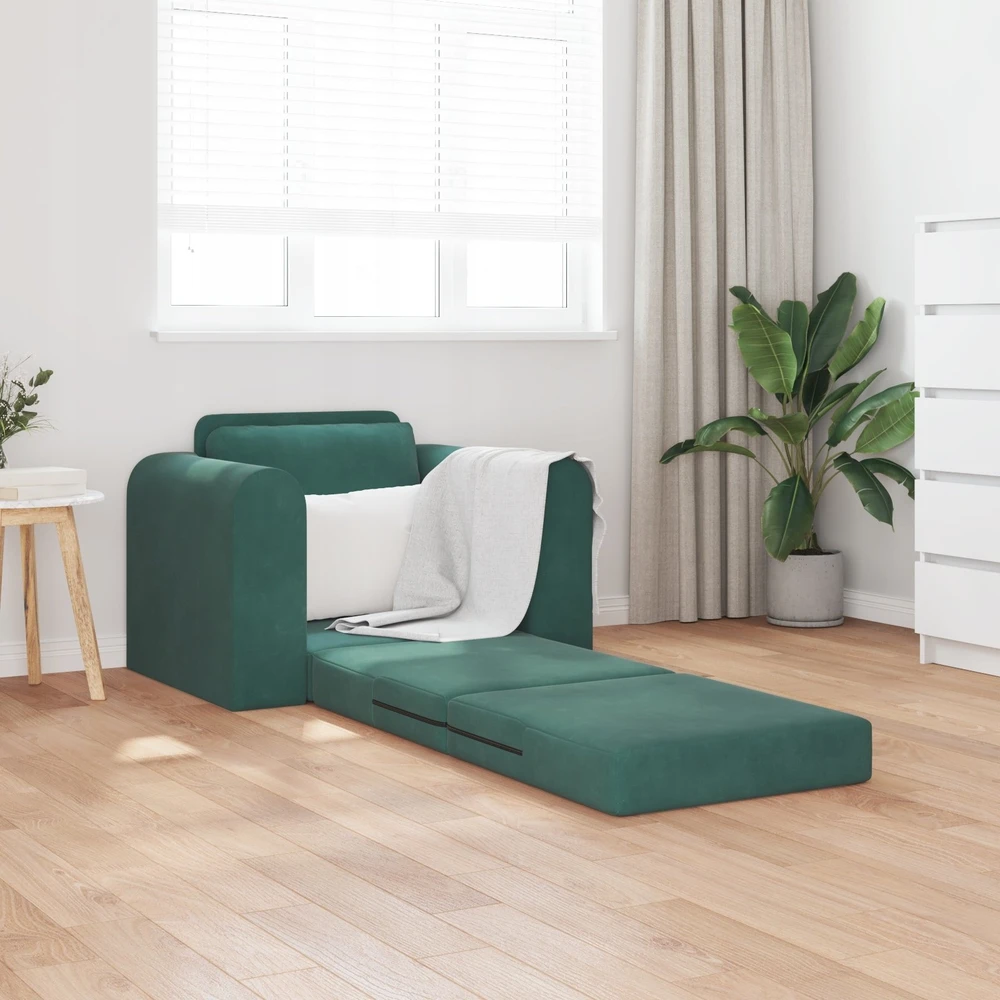 Sofa lova Tamsiai žalia 98 x 71 x 83 cm Aksomas