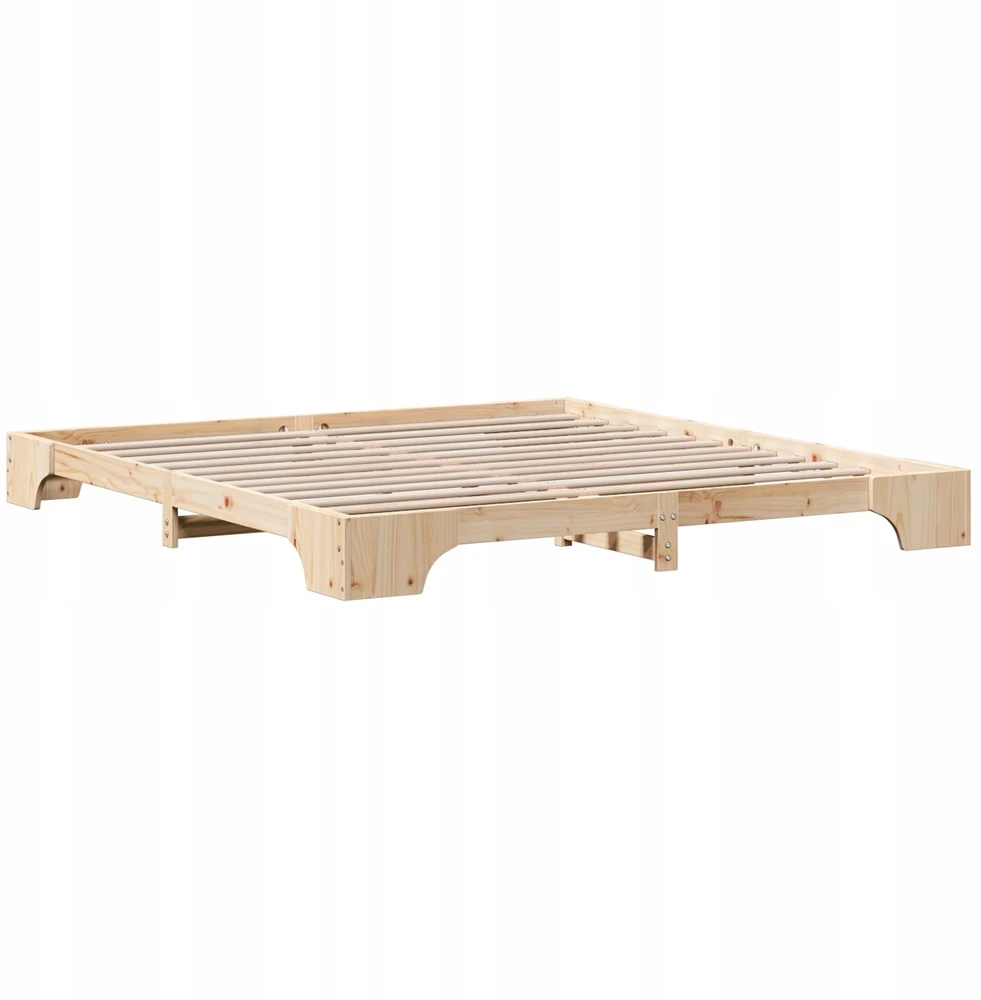Lovos rėmas Natūrali 200 x 200 cm Kietos pušies mediena