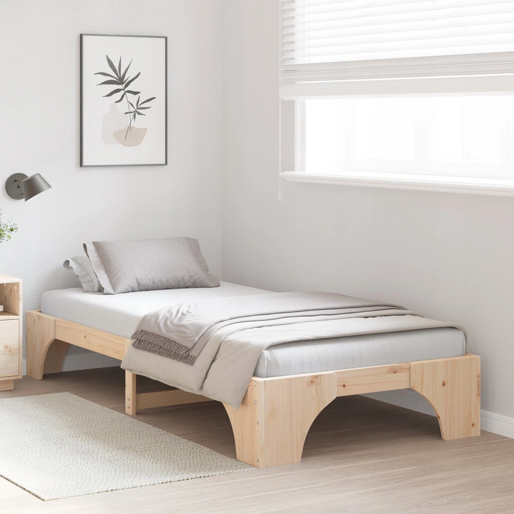 Lova Lovos rėmas Natūrali 80 x 200 cm Kietos pušies mediena