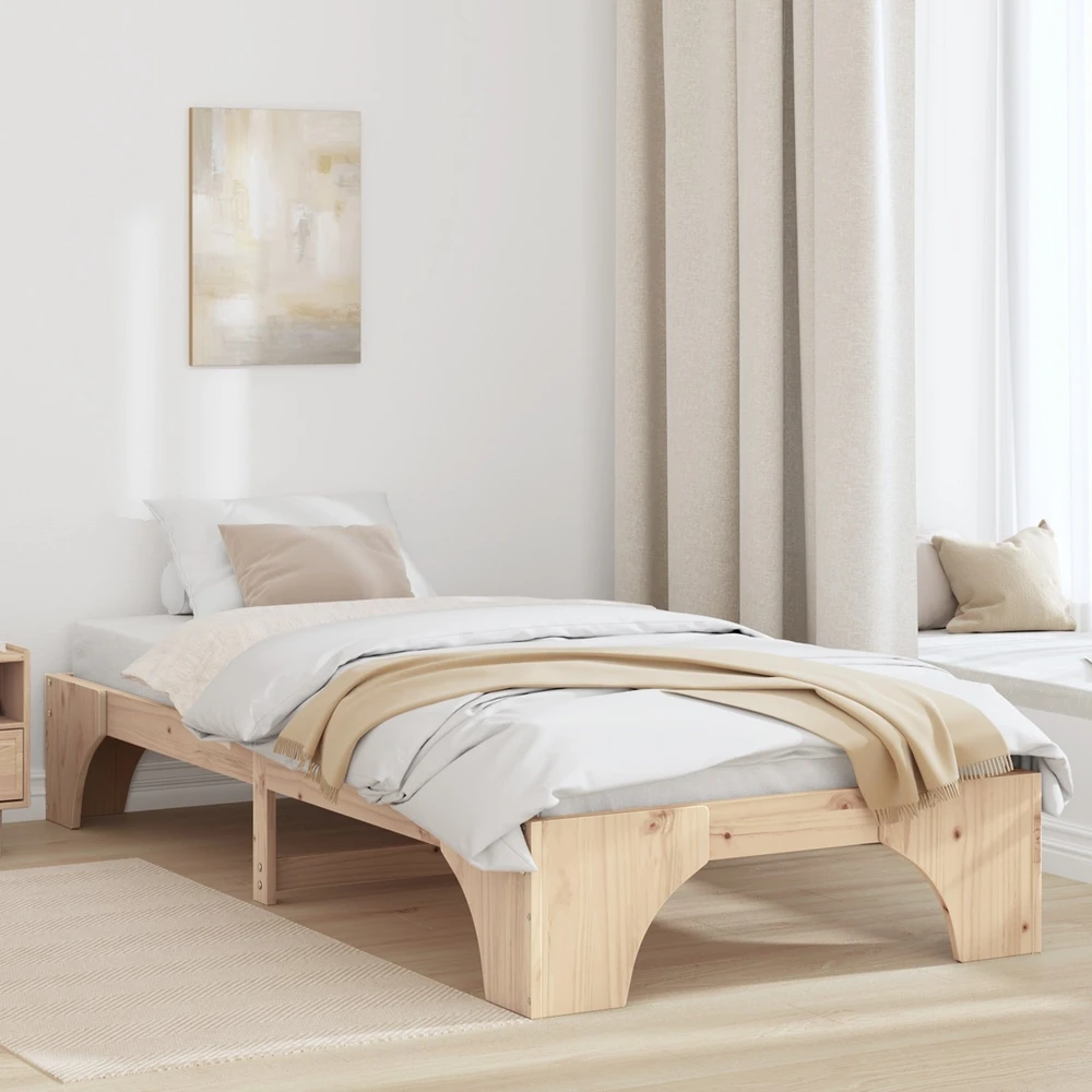 Lova Lovos rėmas Natūrali 80 x 200 cm Kietos pušies mediena