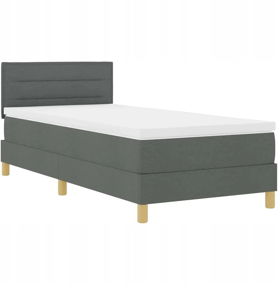 Kiemas lova su pagalve Tamsiai pilka 90 x 190 cm audinys