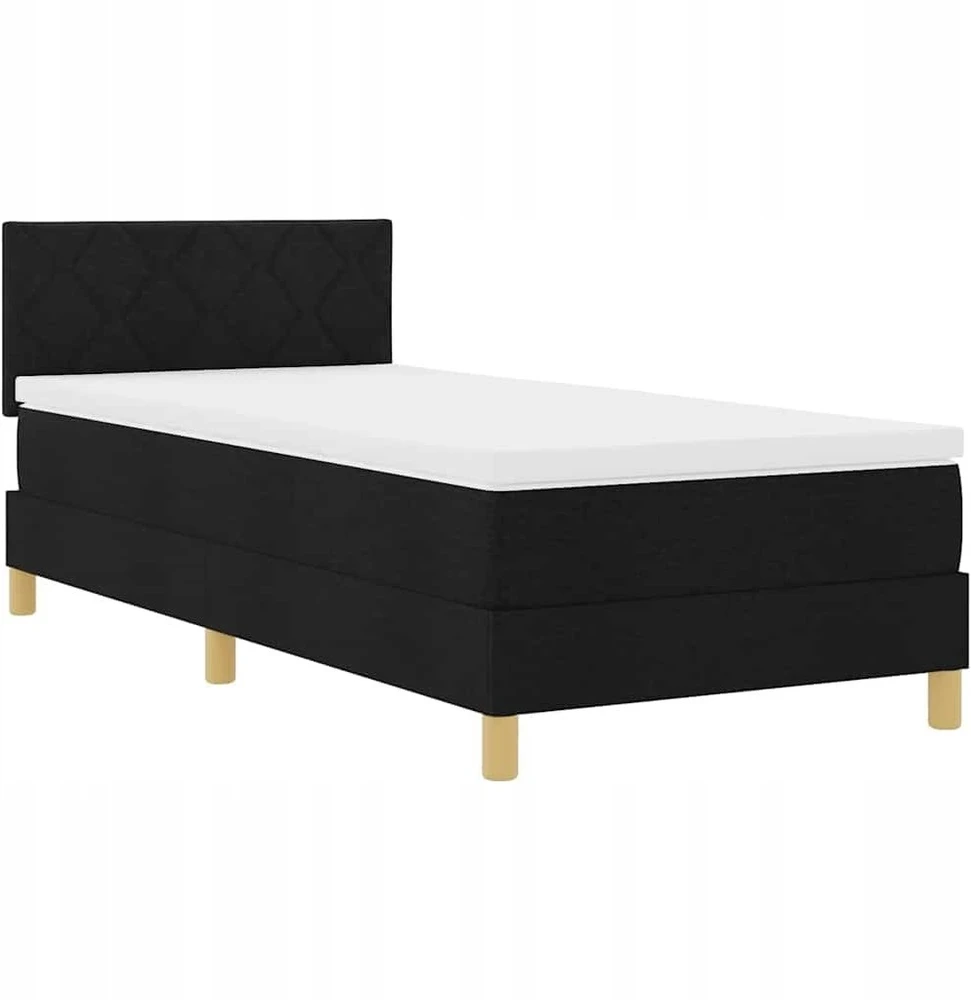 LED Čiužinio Lova su LED juostelėmis Juodas 90 x 200 cm audinys