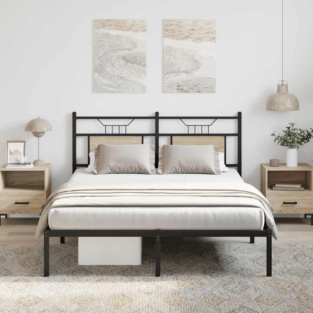 Lovos rėmas be čiužinio, sonoma, 140x200cm, apdirbta mediena
