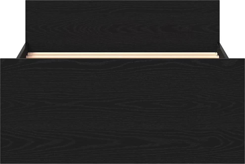 Lovos rėmas be čiužinio, juodo ąžuolo spalvos, 100x200 cm, inžinerinė mediena